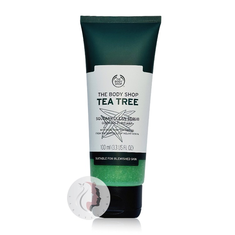 the body shop tea tree squeaky-clean scrub اسکراب صورت درخت چای بادی شاپ حجم 100 میل
