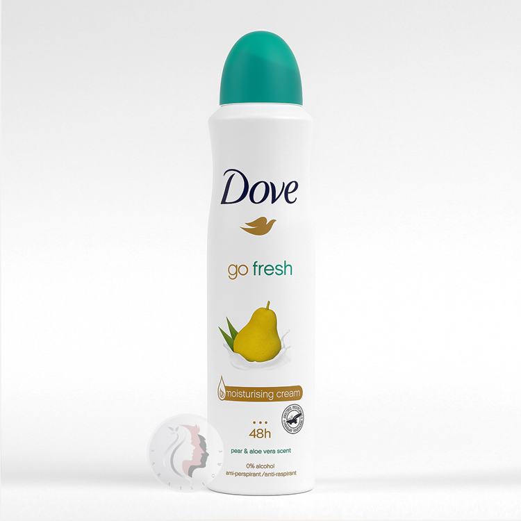 Dove_Go_Fresh_Pear_&_Aloe_Vera_Scent_Antiperspirant_Deodorant_Spray اسپری ضد تعریق داو مدل گلابی و آلوئهورا 250 میل