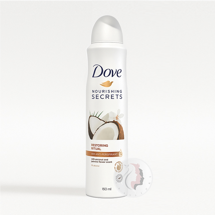 Dove_Nourishing_Secrets_Restoring_Ritual_Anti_Perspirant_Spray_with اسپری ضد تعریق داو Go Fresh رایحه نارگیل و گل یاس