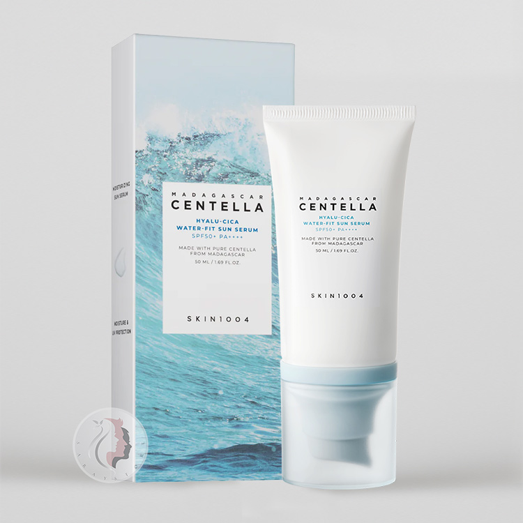 Madagaskar-Centella-Hyalu-Cica-Water-Fit-Sun-Serum ضد آفتاب سرمی اسکین1004 مدل Madagascar Centella Hyalu-Cica حجم 50 میل